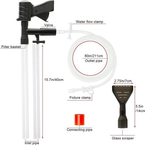 Aspirateur à gravier 5 en 1 pour aquarium, outil de nettoyage pour aquarium (1/5)