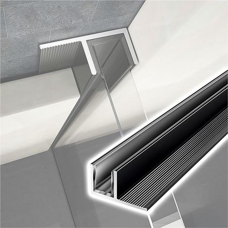 Lot de 1/2/4/6 profilés encastrés en forme F pour verre, U porte
