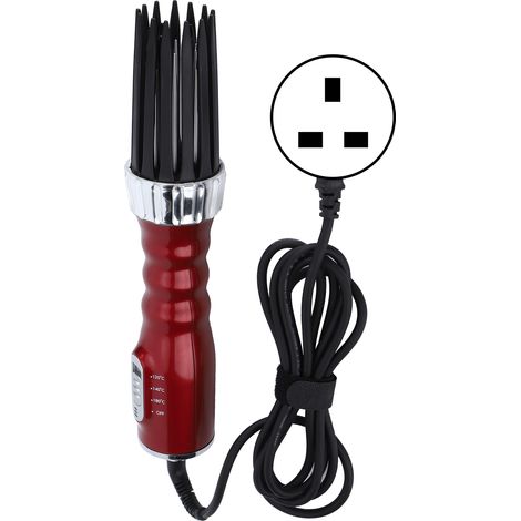 Sèche-cheveux 550W double usage humide/sec avec peigne coiffant, réglage 3 niveaux, rouge, fiche UK 220V (1/5)