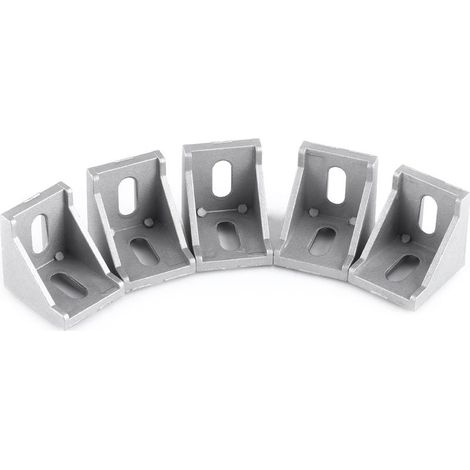 5 équerres d’angle en alliage d’aluminium 40x40mm – support mural droit (1/5)