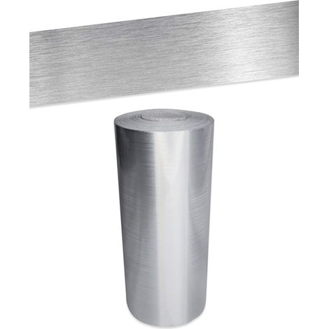Frise murale autocollante imperméable en PVC Plinthe autocollante pour cuisine et salle de bain Décoration murale argentée brossée 10 cm x 500 cm (1/5)