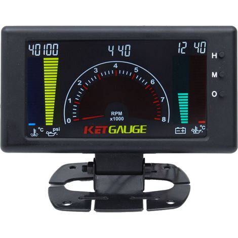 5-Zoll-LCD-Bildschirm, 6-in-1-Multifunktions-Instrumententafel für Autos: Wassertemperatur, Öltemperatur, Spannung, Öldruck und Drehzahlmesser. (1/4)