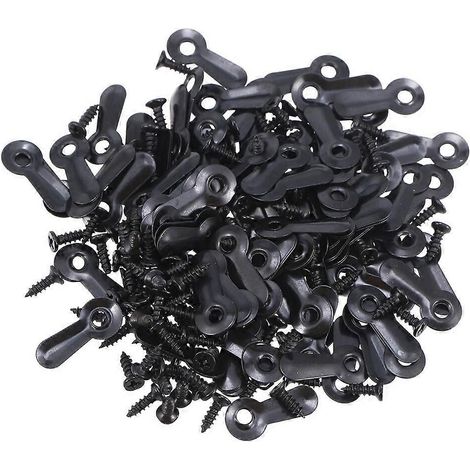 Kit de 100 pièces pour accrocher des tableaux : crochets, clous, vis et fixations pour cadres (noir)-AquaForge (1/2)