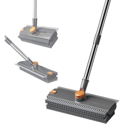 2 en 1 Nettoyeur de Carrelage et de Joints de Sol avec Poils Rigides,(138cm)360° Tête Pivotante,Brosse de Nettoyage pour Carreaux,Salle de Bain (1/5)