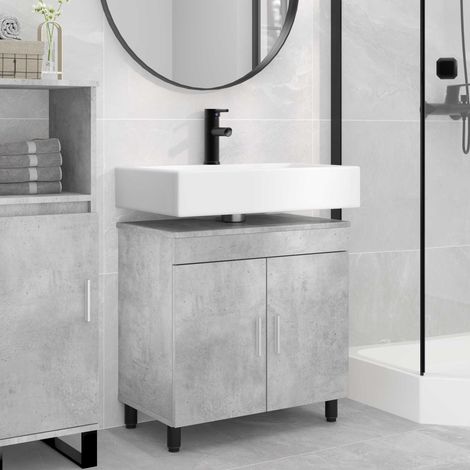 Unidad de tocador de baño Gris Hormigón 60 x 35 x 60 cm