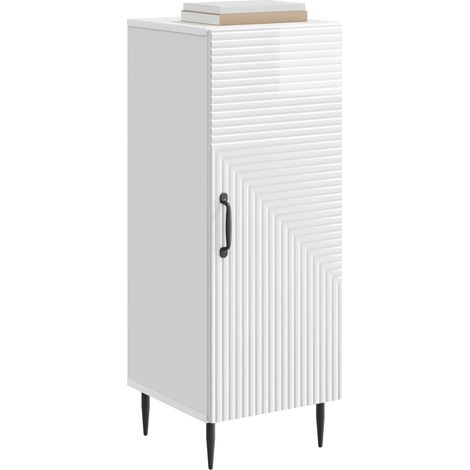 Maison Exclusive - Credenza Bianco Lucido 33 x 34,5 x 89,5 cm Legno ingegnerizzato