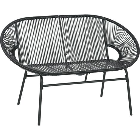 Fauteuil en rotin, style bohème, 132 cm x 72 cm x 83 cm, noir idéal pour aménager votre terrasse, balcon ou jardin, alliant confort et durabilité pour vos moments de détente en extérieur (1/5)