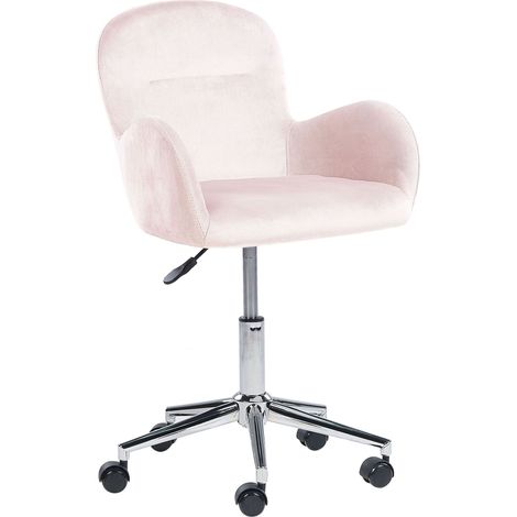 Schreibtischstuhl PRIDDY Samtstoff Rosa