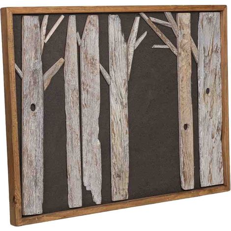 Cuadro artesanal de madera reciclada con relieve negro y blanco  82x4x62h cm (1/5)