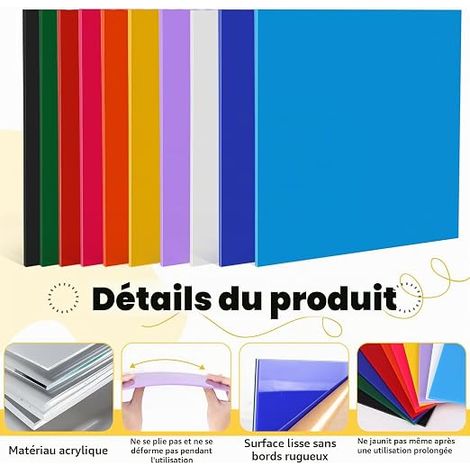 SWAWIS Plaque Plexiglass Transparent 3mm 20 × Cm Plexiglass3mm (1/3)