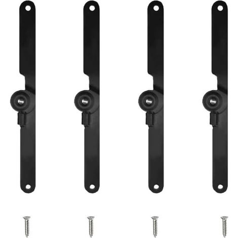Set of 4 furniture hinges, cabinet door hinges, suitable for kitchen cabinet doors (black). (1/5)