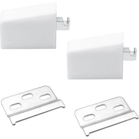 2 Pièces Support D'armoire Suspendue, Suspension d'armoire Réglable Murale Suspendue, Suspension avec Couvercle, Fixation pour Placard Cuisine, Meuble Haut, Quincaillerie de Montage Murale, Blanc (1/5)