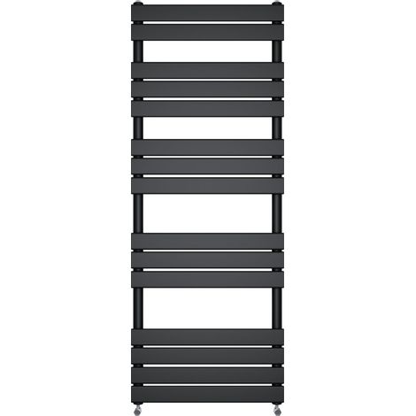 Bathroom Flat Panel Heated Towel Rail Radiator Central Heating 1600x600mm Black (1/3)