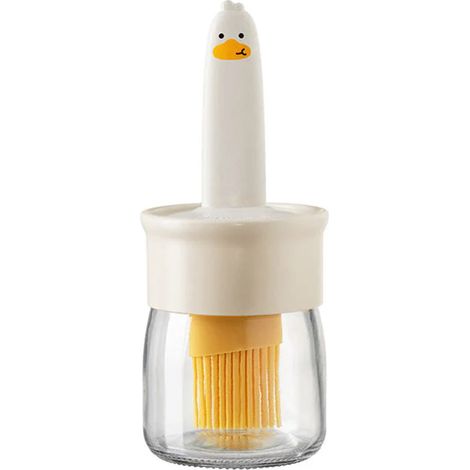 Brosse À Huile En Silicone - Bouteille En Verre Pour Huile De Cuisine - 200 Ml - Pour Cuisson Grillades Baking Pancakes - 1 Pièce (1/3)