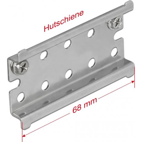 Delock Riel DIN de acero inoxidable con tope para montaje en pared