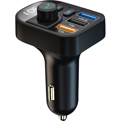 Émetteur FM pour voiture, kit mains libres universel, 3 ports USB, lecteur MP3 pour voiture, récepteur radio Bluetooth, chargeur allume-cigare (1/5)