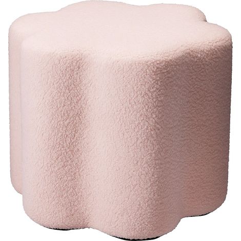 Pouf fleur YORE, tapisserie agneau, 34 x 34 x 29 cm (1/4)
