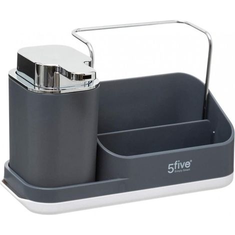 Organisateur de lavabo Neo gris avec distributeur de savon de 300 ml - 5five (1/5)