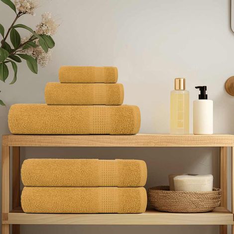 vidaXL 6 Piece Towel Set "FROGN" Gold 360 gsm (1/5)