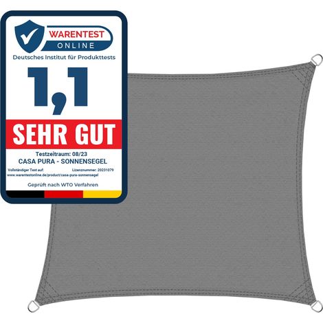 Atmungsaktives Sonnensegel Grau 3 x 3 m