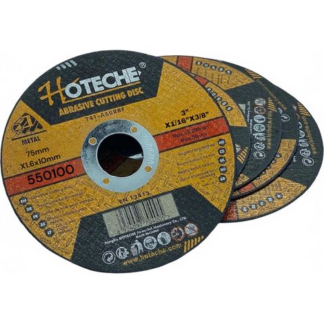 5 disques de coupe 75 mm pour fer métal acier – Ultra fins 1/16''x3/8'', Max 20.300 RPM, disques pour meuleuse d'angle matériaux ferreux (1/5)