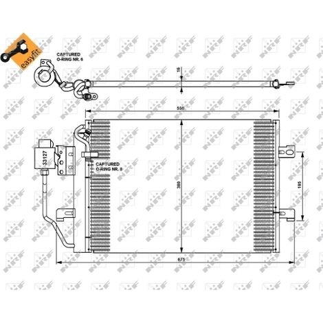 Condenseur, climatisation NRF 35309 MERCEDES-BENZ 1685000254 1685000354