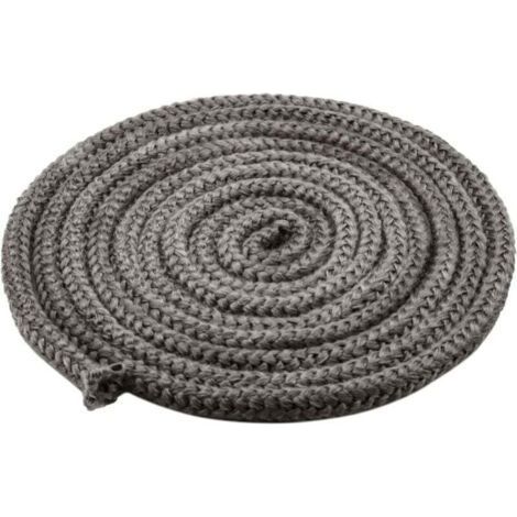 Cordon d'étanchéité pour cheminée 10 mm x 4 m, corde en fibre de verre ignifugée pour poêles, cheminées, fours et chaudières, résistant à la chaleur jusqu'à 450–550 °C, noir