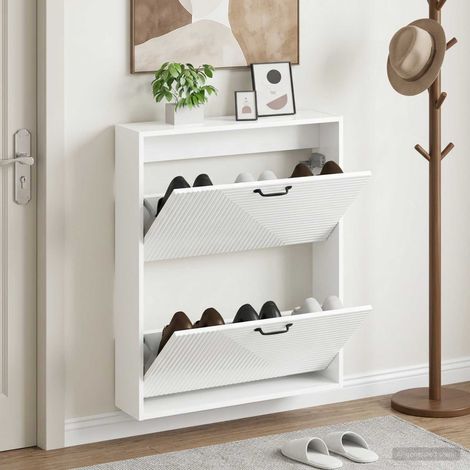 vidaXL Wall-Mounted Shoe Cabinet HAARLEM 71 x 17 x 86 cm (1/5)