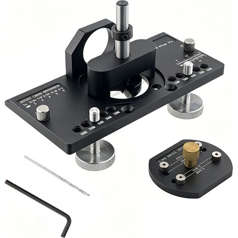 Perforatrice de positionnement de charnière foret de positionnement pour charnières de menuiserie, clip de fixation pour vis en aluminium, outils de perçage et de positionnement pour charnières de por (1/5)