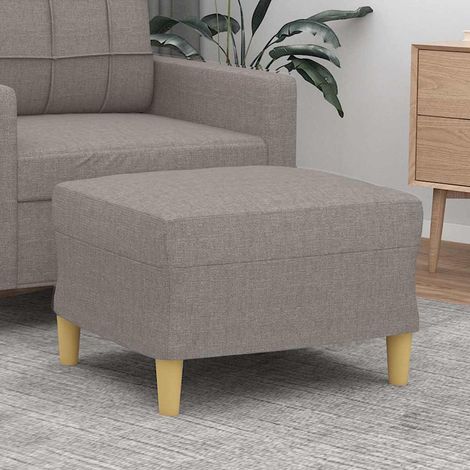 Repose-Pieds pour Salon ou Chambre - Tabouret Pouf Taupe 60x50x41 cm Tissu BV743275 - BonneVie (1/5)