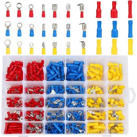– Kit de 480 cosses électriques – 30 types de bornes isolées – Laiton étamé et PVC – Connexion sécurisée pour réparations rapides - 480pcs (1/5)