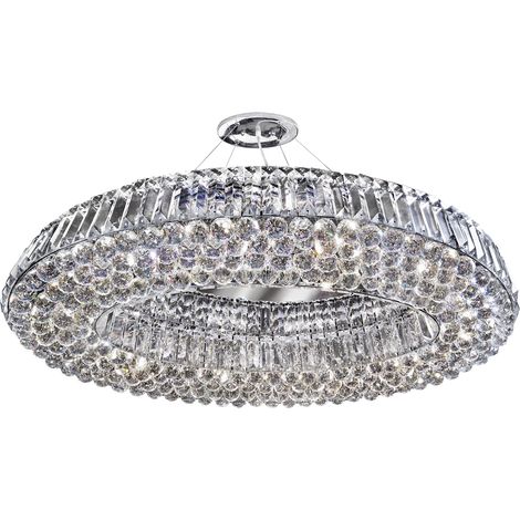 Searchlight Vesuvius - Sospensione a soffitto a 10 luci cromata con cristalli, G9 (1/5)