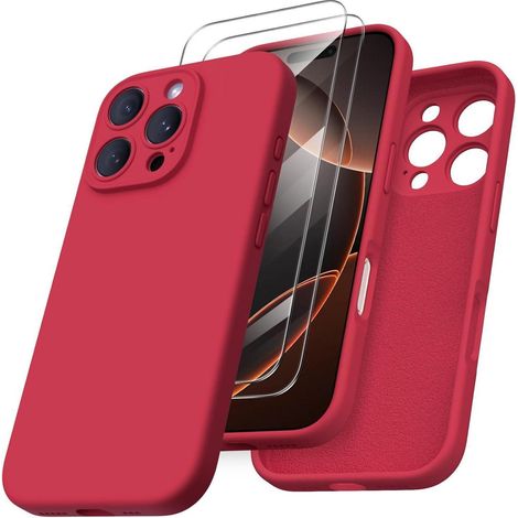 ORNARTO iPhone 16 Pro Hülle Kameraschutz 2 Schutzfolien flüssiges Silikon 6.3 (1/5)