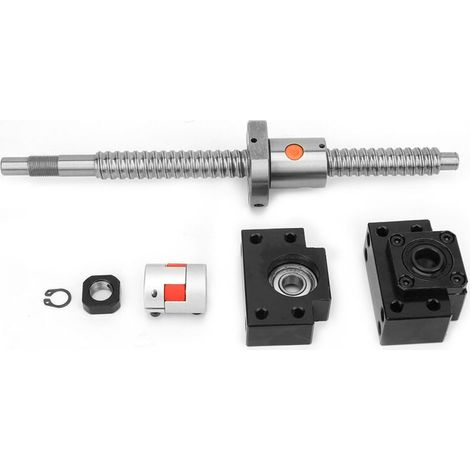 Vis à billes SFU1605 250mm en acier inoxydable avec écrou, paliers BK/BF12 et accouplement flexible 6.35x10mm (1/5)