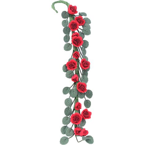 Vigne de rose miniature pour maison de poupée à l'échelle 1:12 - Accessoire de décoration florale pour maison de poupée (1/5)