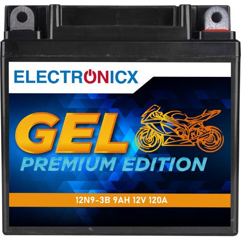 Electronicx YB9L-B 12N9-3B Motorradbatterie 12V 9Ah 120A/EN GEL - Wartungsfrei, auslaufsicher, langlebig - Premium Batterie 12V Wartungsfrei (1/5)