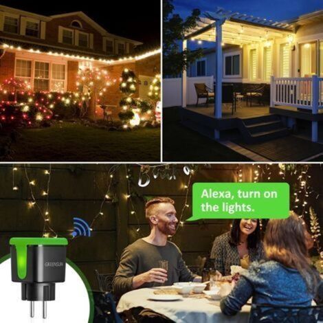 Wasserdichter, intelligenter Außenstecker – Alexa-kompatibel – Programmierbar über Smart Life – Material: PC + Silikon – Für feuchte Außenbereiche (1/3)
