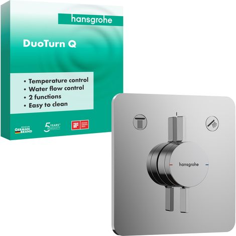 Mitigeur de douche encastré, Robinet douche 2 sorties, Mitigeur monocommande pour iBox universal 2, Chromé, 75414000 (1/5)