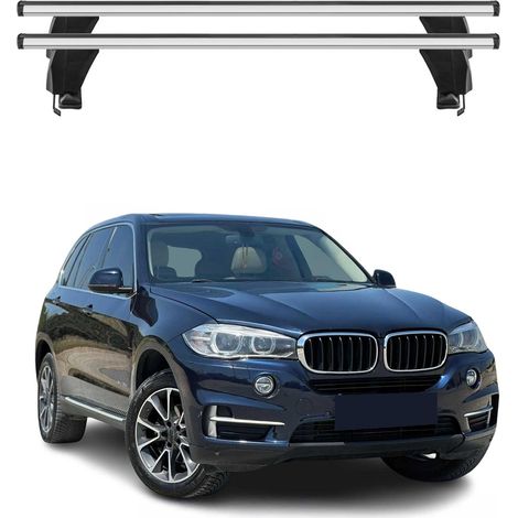 OMAC Dachträger Querträger Alu für BMW X5 F15 2013-2018 – Abschließbar – T-Nut – City-Crash-getestet – Max. 50 kg Silber (1/5)