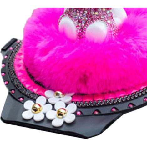 Figurine Chat Auto Décor Strass Parfum Tableau de Bord Ornement Intérieur Rouge Rosé (1/3)
