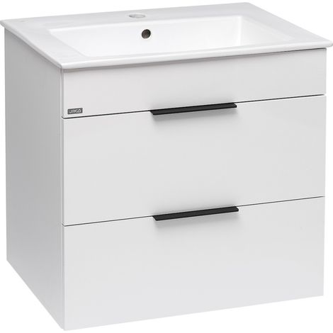 Jika Cube - Mobiletto con lavabo, 64x42x62 cm, 2 cassetti, bianco H4536021763001 (1/5)