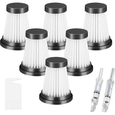 Sechs HEPA-Filter. Geeignet für die Akku-Staubsauger MOOSOO K12, K12 Pro, K13 und die Staubsauger Genius Invictus One 1.0 X7, 2.0.