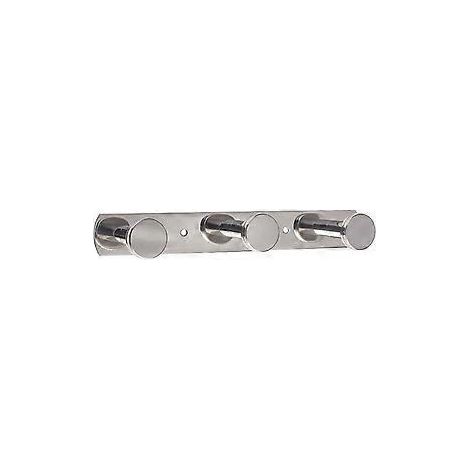 Wandgarderobe – Kleiderständer – Kleiderhaken – mit 3 Haken – Edelstahl – silber – 20,8 x 2,8 x 5 cm – für Schlafzimmer, Flur, Badezimmer, Diele – inklusive (1/3)