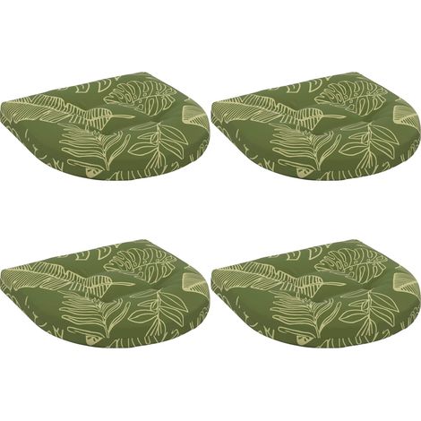 Coussins de siège 4 pièces 4 pc 100 % polyester Modèle feuille vidaXL