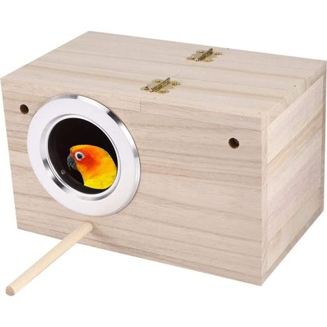 1 Nichoir Oiseaux,Bois De Pin,Ouverture Supérieure,Perche Intégrée,Pour Perruches Et Canaris