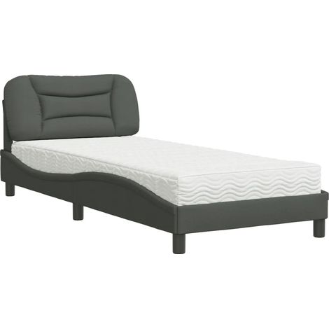 Maison Exclusive - Letto con Materasso Hvar Grigio Scuro 90x200 cm in Tessuto (1/5)