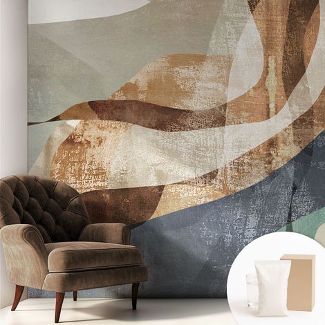 Papier peint intissé classique moderne pour salon et chambre à coucher Décoration rapide avec colle Composition abstraite 250x250 cm (1/5)