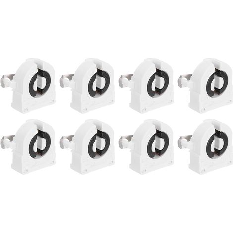 Support de Lampe de Grille T8, 8 Pièces, Douille de Base G13 Sans Séparation, Support de Lampe Ignifuge pour Tube Fluorescent Led Intégré, Blanc (1/5)