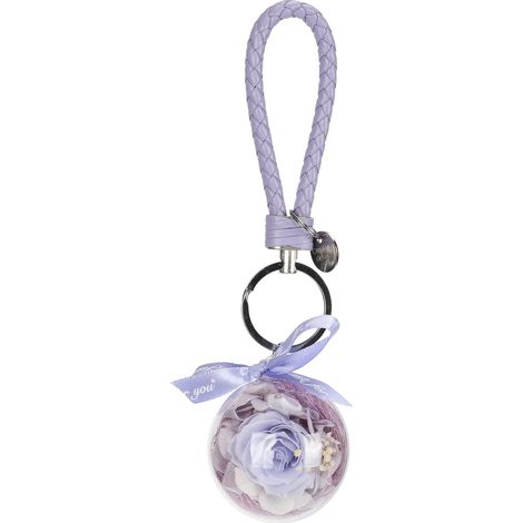 Preserved Flower Keychain Creativity Hanging Round Ball Pedant Gift Craft OrnamentsLight Purple (1/5)