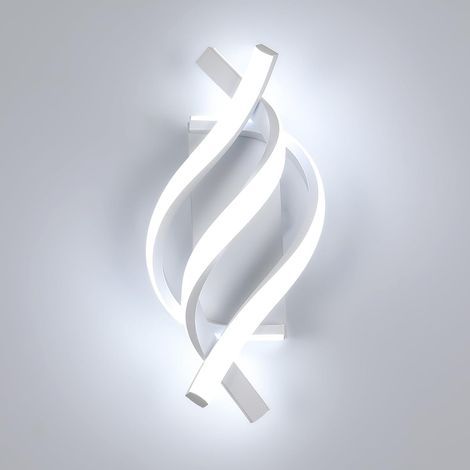 Applique Murale Interieur, Lampe LED Murale Moderne 20W pour Chambre, Appliques Murales Design Incurvé 6500K pour Hall d'entrée et Salon, Blanc (1/5)